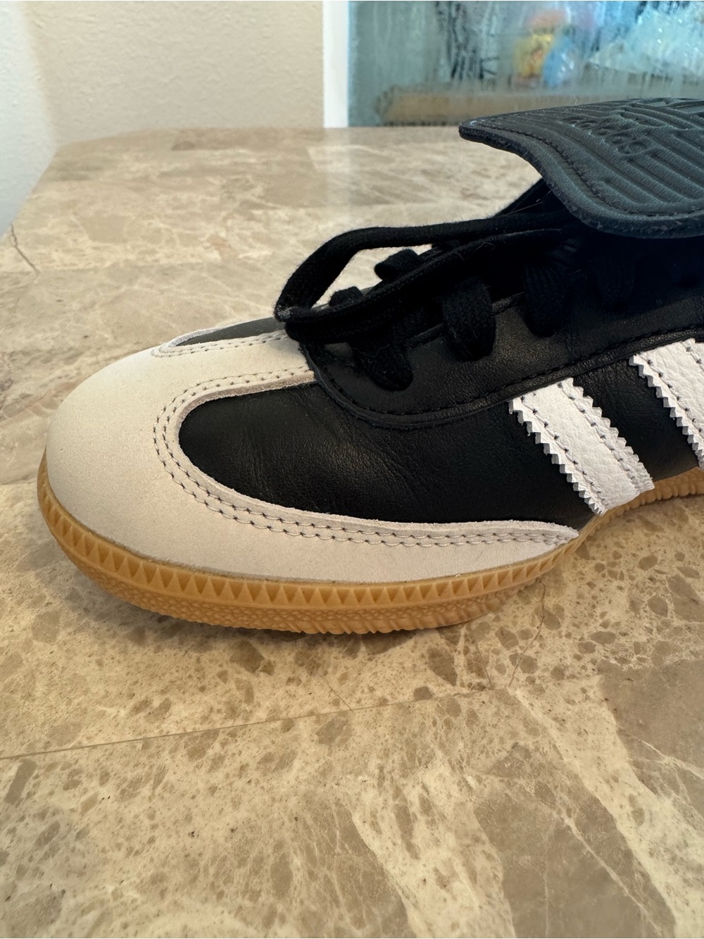 adidas Samba Long Tongue Shoes Core Black White Cloud Gold Metallic M 6.5/W 7.5 - Picture 9 of 15